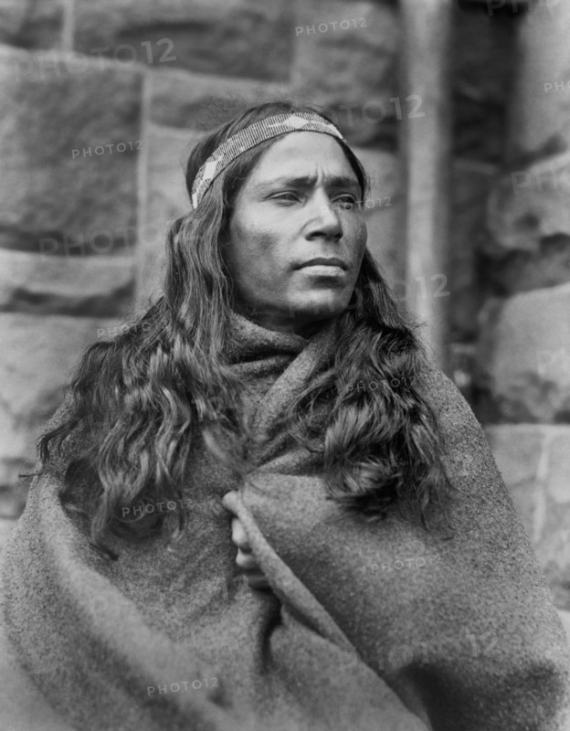 Baby Lone, Kickapoo Medicine Man, Half-Length Portrait Wrapped in Blanket, 1917