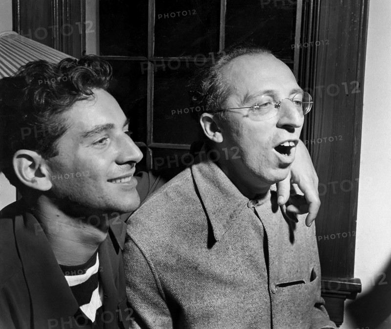 Composers Leonard Bernstein and Aaron Copland, Bernardsville, New Jersey, USA, August 1945
