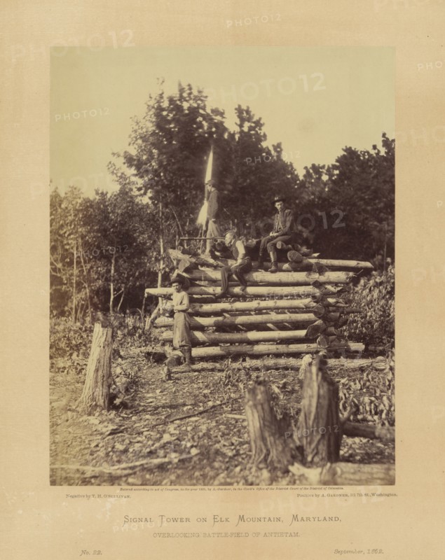 Signal Tower on Elk Mountain, Overlooking Battle-Field of Antietam, Maryland, Alexander Gardner, September 1862