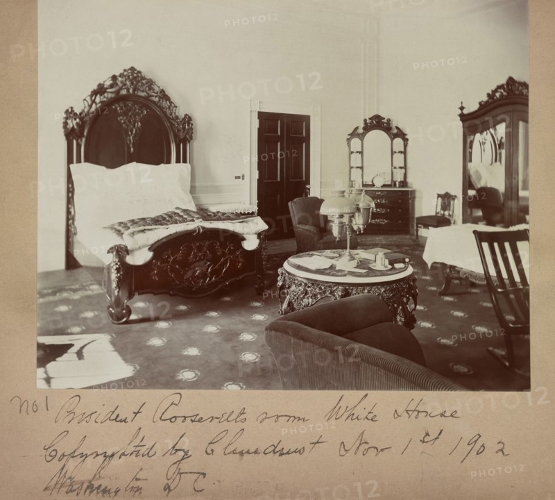U.S. President Theodore Roosevelt's Bedroom, White House, Washington DC, USA, Barnett McFee Clinedinst, 1902