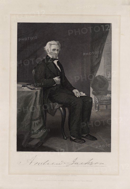 Andrew Jackson (1767-1845), Seventh President of the United States, Seated Portrait, Engraving from an Original Painting by Alonzo Chappel, Johnson, Wilson & Co. Publishers, 1874