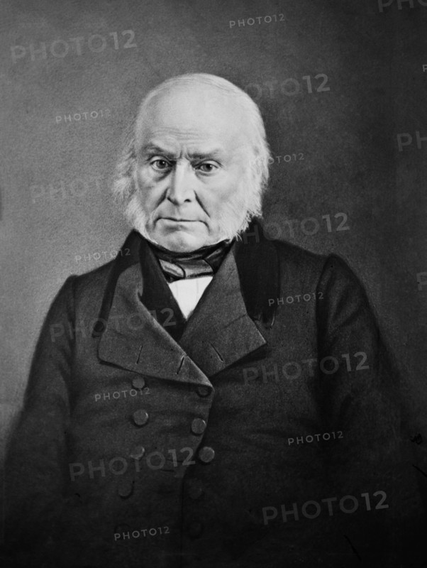 John Quincy Adams (1767-1848), Sixth President of the United States, Half-Length Portrait, Daguerreotype, Mathew Brady, 1840's