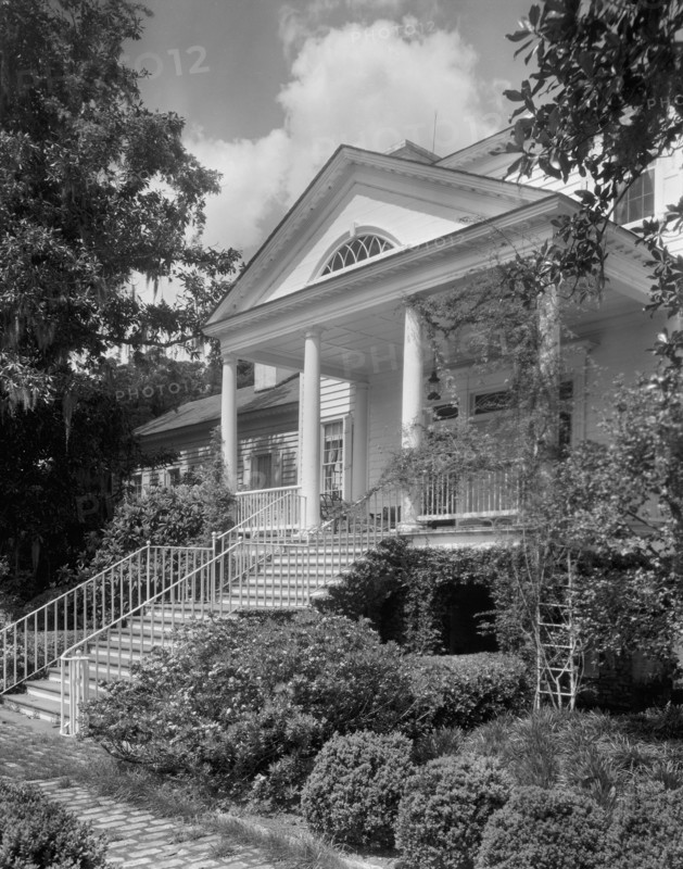 Portico and Entrance, Plantation, Charleston County, South Carolina, USA, Frances Benjamin Johnston, 1938