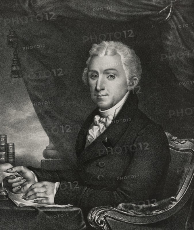 James Monroe, 5th President of the United States, Created from an Original Painting by Gilbert Stuart, Published by G. Endicott, New York, 1830's