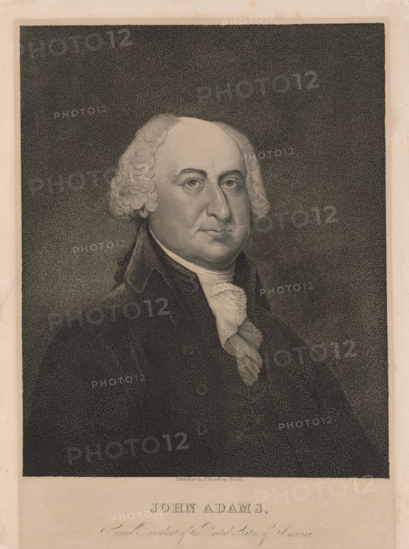 John Adams (1735-1826), Second President of the United States, Head and Shoulders Portrait, Published by N. Dearborn, Boston