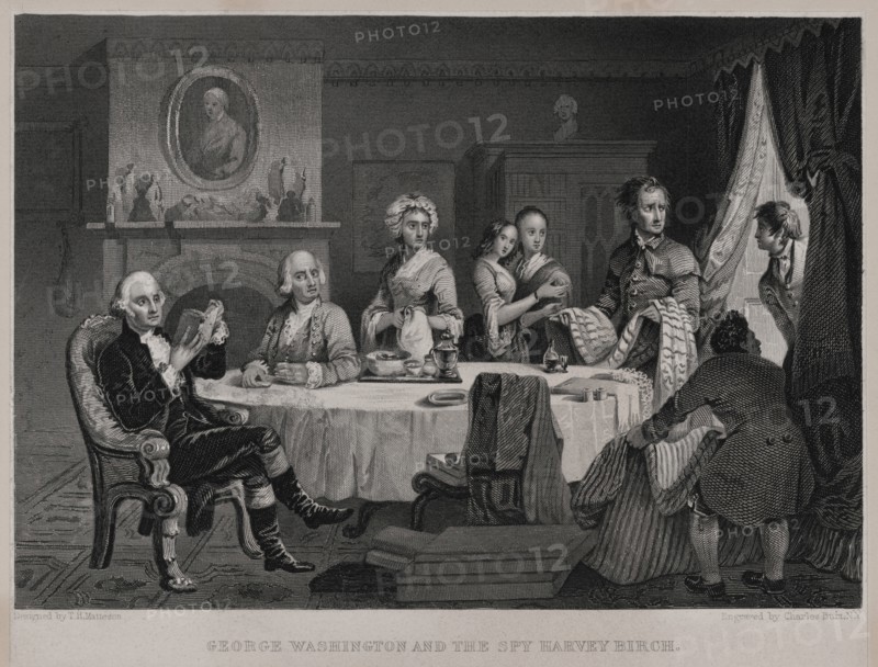 George Washington and the Spy Harvey Birch, designed by T.H. Matteson, Engraved by Charles Burt, N.Y., 1840's