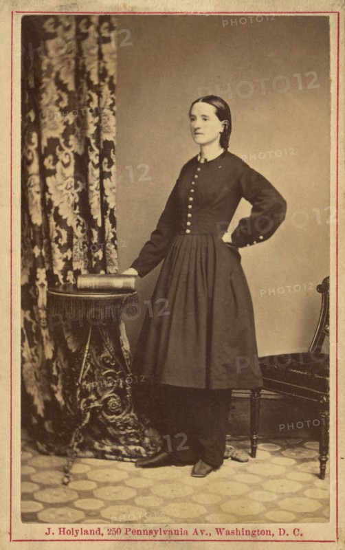 American Civil War Surgeon Mary Edwards Walker, Full-Length Portrait, by John Holyland, 1860's
