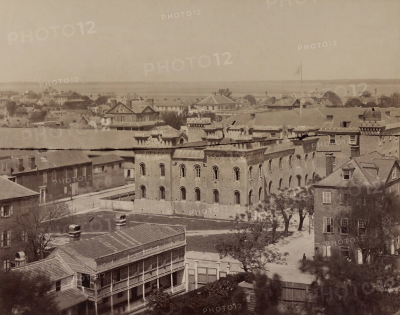 Cityscape during American Civil War, Charleston, South Carolina, USA, 1860's