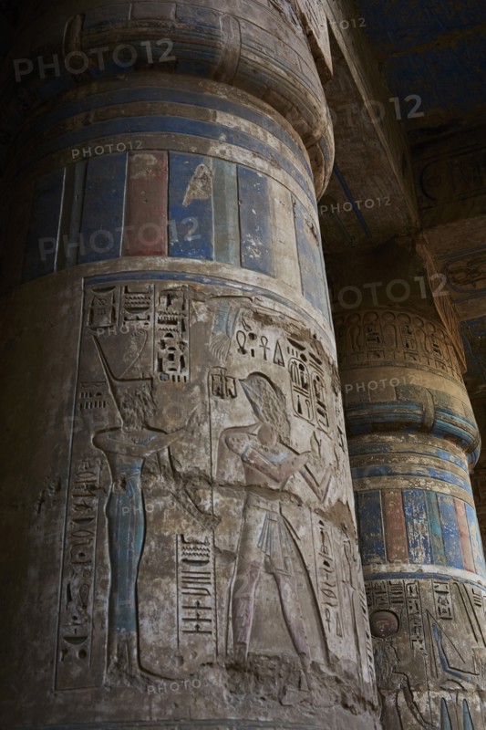 Ceiling Decorations, Medinat Habu Temple, Luxor, Egypt