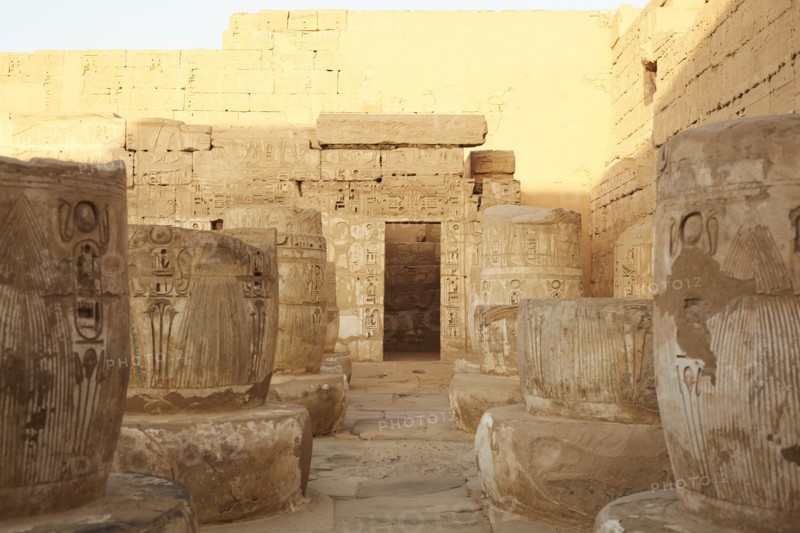 Reliefs, Medinat Habu Temple, Luxor, Egypt