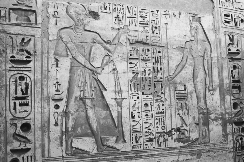 Reliefs, Medinat Habu Temple, Luxor, Egypt