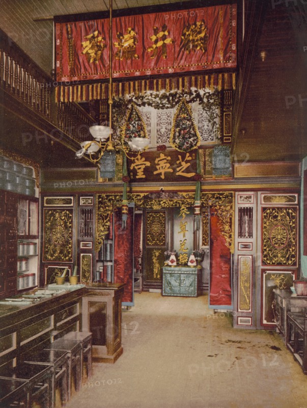 Chinese Pharmacy, Los Angeles, California, USA, Detroit Publishing Company, 1899