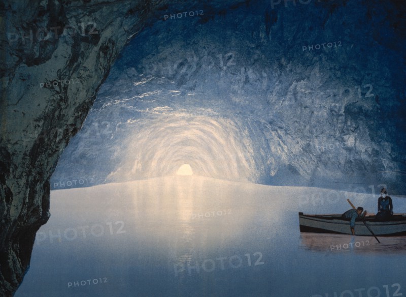 Blue Grotto, Capri, Italy, Photochrome Print, Detroit Publishing Company, 1900
