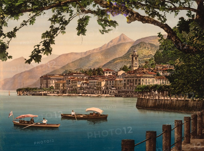 General View, Bellagio, Lake Como, Italy, Photochrome Print, Detroit Publishing Company, 1900