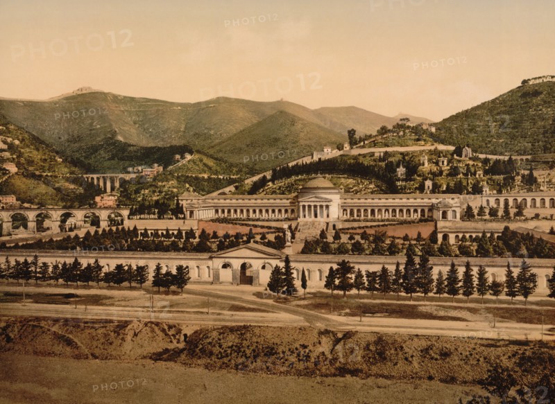 Monumental Cemetery of Staglieno, Cimitero Monumentale di Staglieno, Genoa, Italy, Photochrome Print, Detroit Publishing Company, 1900