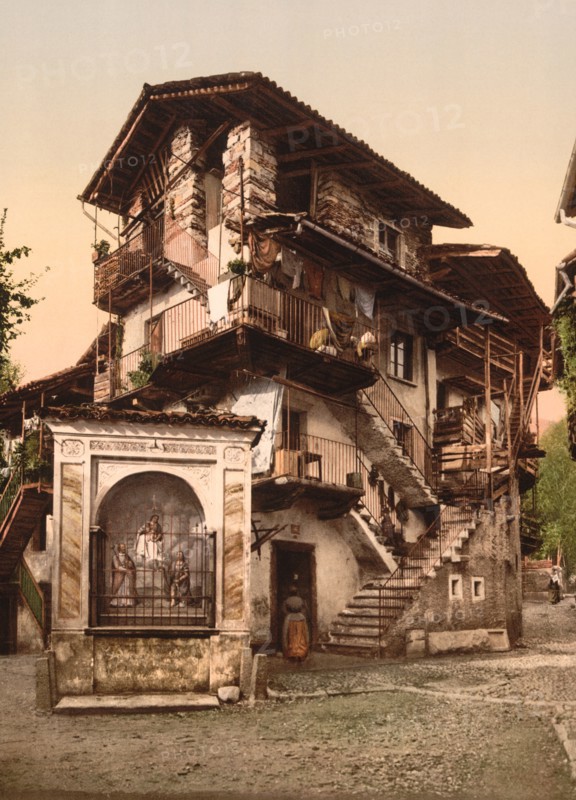 Casa Morandi, Lake Maggiore, Baveno, Italy, Photochrome Print, Detroit Publishing Company, 1900