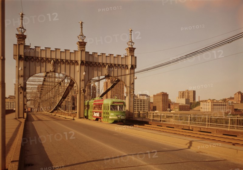 Smithfield Street Bridge, Spanning Monongahela River on Smithfield Street, Pittsburgh, Pennsylvania, USA, Jack E. Boucher, 1960's
