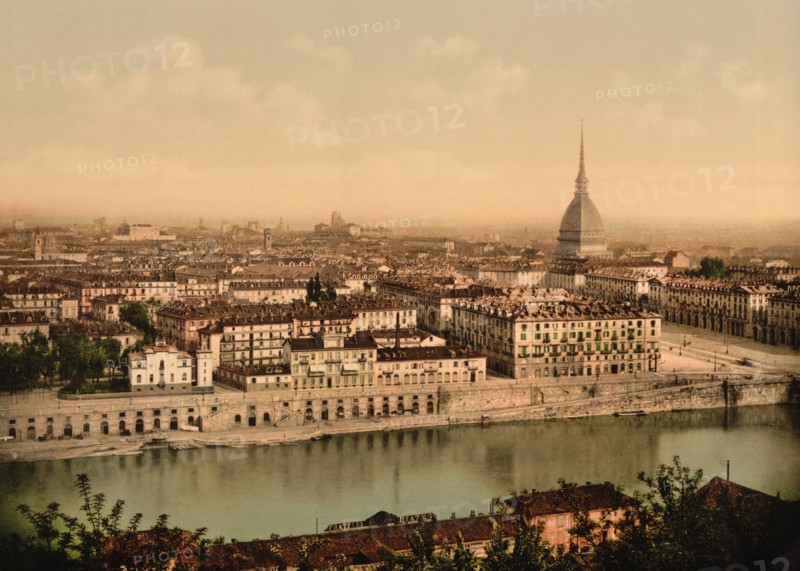 General View from Mount of the Capuchins, Turin, Italy, Photochrome Print, Detroit Publishing Company, 1900
