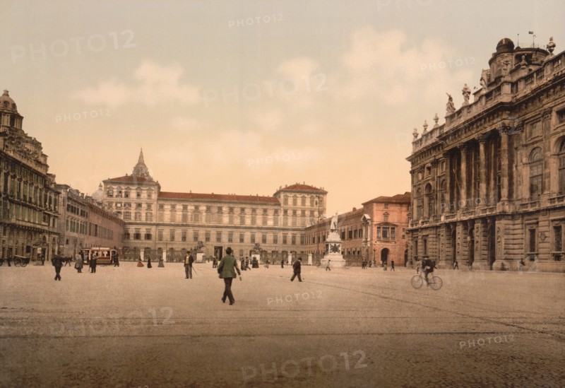 Piazza Castello, Turin, Italy, Photochrome Print, Detroit Publishing Company, 1900