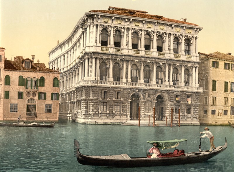 Pesaro Palace, Italy, Photochrome Print, Detroit Publishing Company, 1900