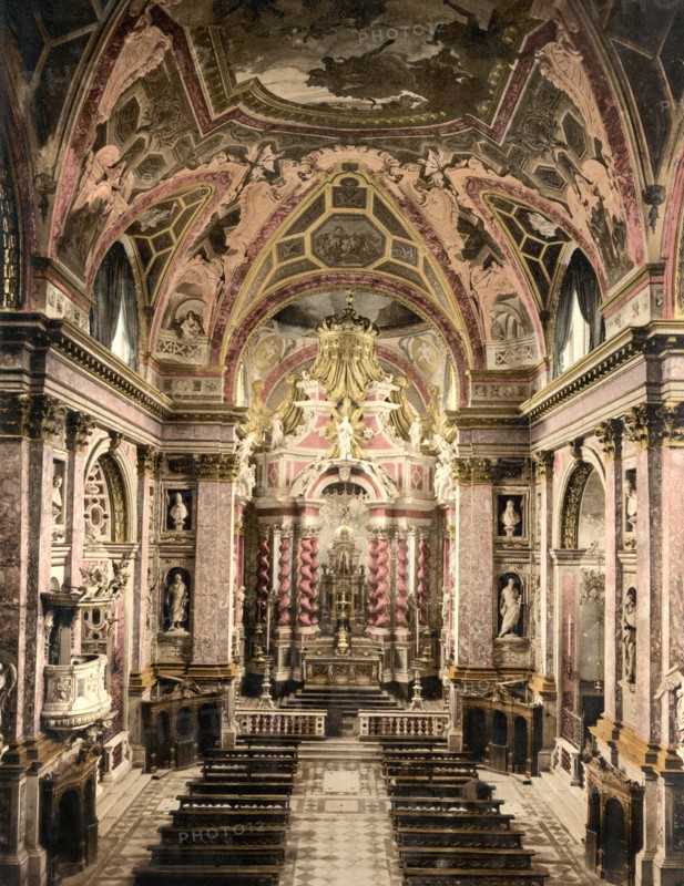 Scalzi, Interior, Venice, Italy, Photochrome Print, Detroit Publishing Company, 1900