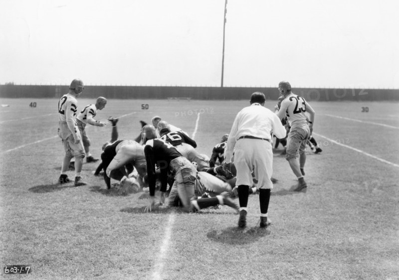Football Game, on-set of the Film, "The All-American", Universal Pictures, 1932