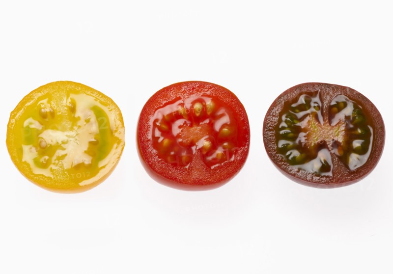 Yellow Red and Purple Heirloom Cherry Tomatoes