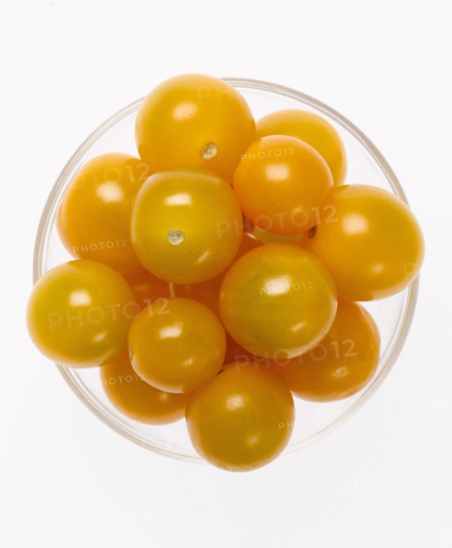 Bowl of Yellow Cherry Tomatoes from Above