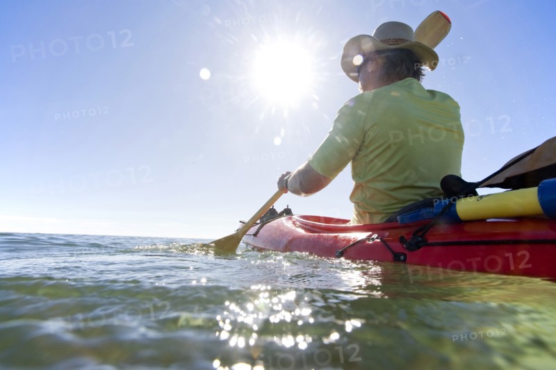 Man Kayaking, Florida Keys, USA