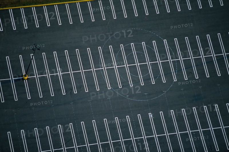 Empty Parking Lot, High Angle View