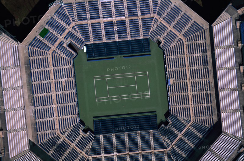Empty Tennis Stadium, High Angle View