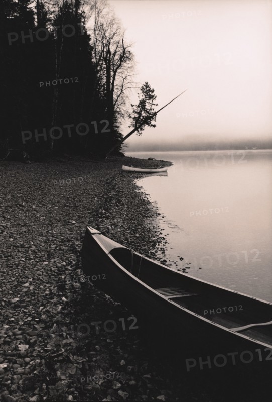 Canoe on Lake Shore