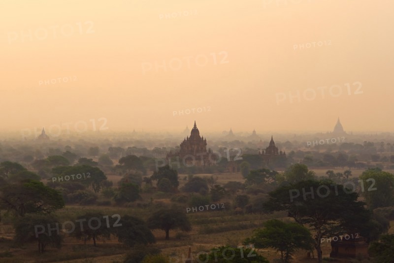 Ancient Temples at Sunset, Bagan, Myanmar