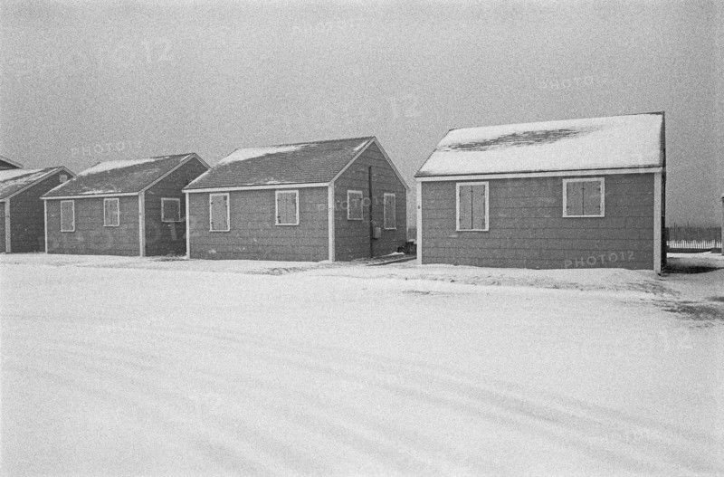 Beach Houses in Snow
