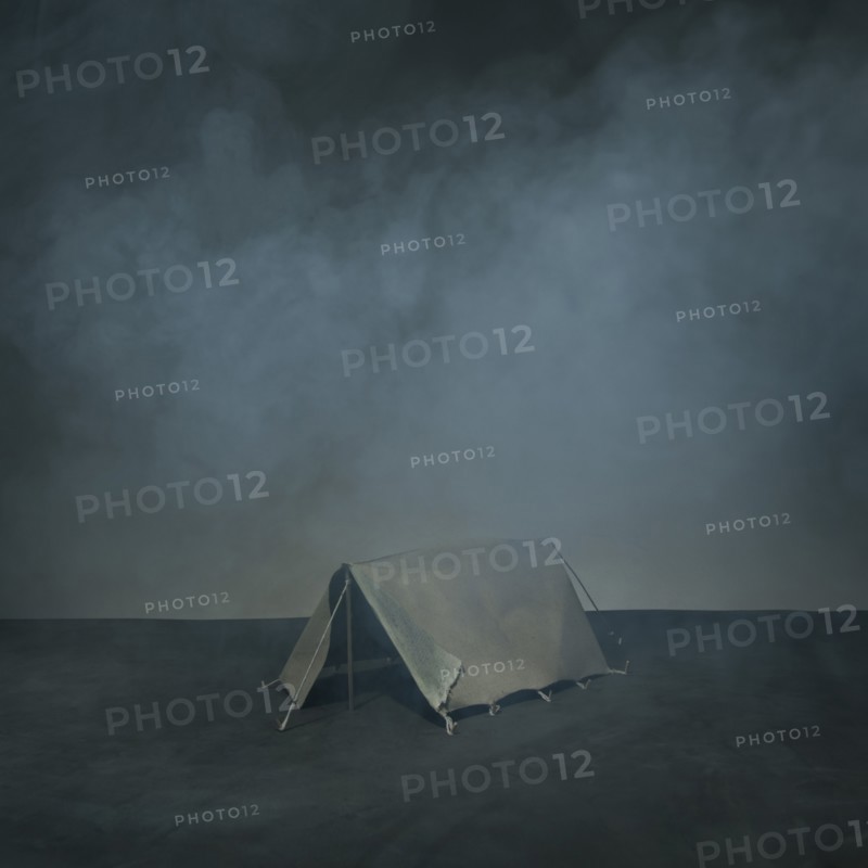 Tent in Fog with Horizon in Background