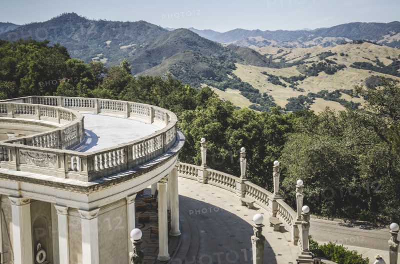 View of Hearst Castle Grounds, San Simeon, California, USA