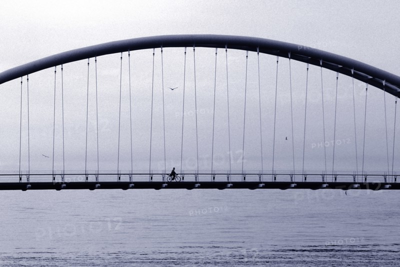 Bicyclist on Bridge