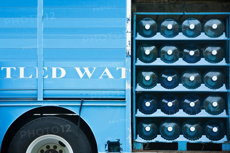 Bottled Water on Delivery Truck