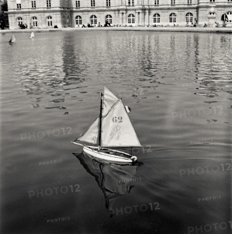 Toy Sailboat in Pond, Jardin du Luxembourg, Paris, France