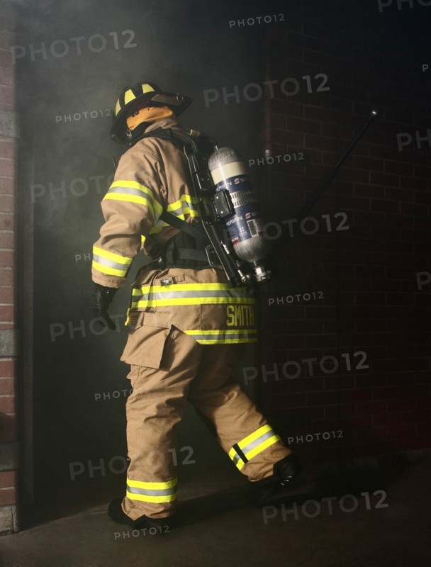 Fireman Entering Smoky Doorway