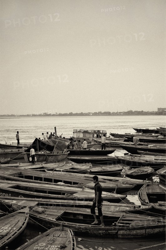 Boats on Ganges River, Varanasi, India