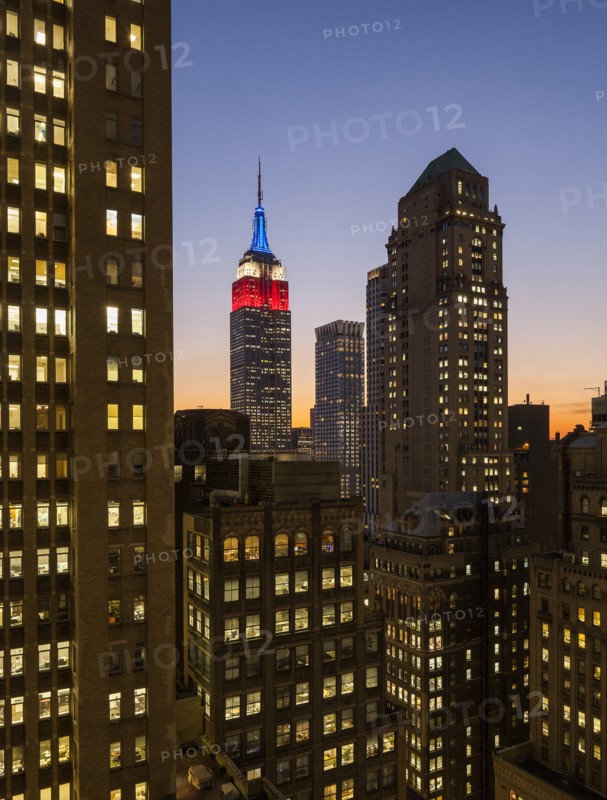 Midtown Skyline with Empire State Building at Dusk, New York City, USA