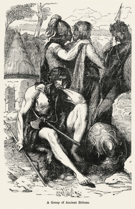 A Group of Ancient Britons, Illustration from John Cassell's Illustrated History of England, Vol. I from the earliest period to the reign of Edward the Fourth, Cassell, Petter and Galpin, 1857