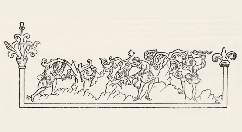 Anglo-Saxon Calendar, June, pre-Norman Conquest of 1066, Illustration from John Cassell's Illustrated History of England, Vol. I from the earliest period to the reign of Edward the Fourth, Cassell, Petter and Galpin, 1857