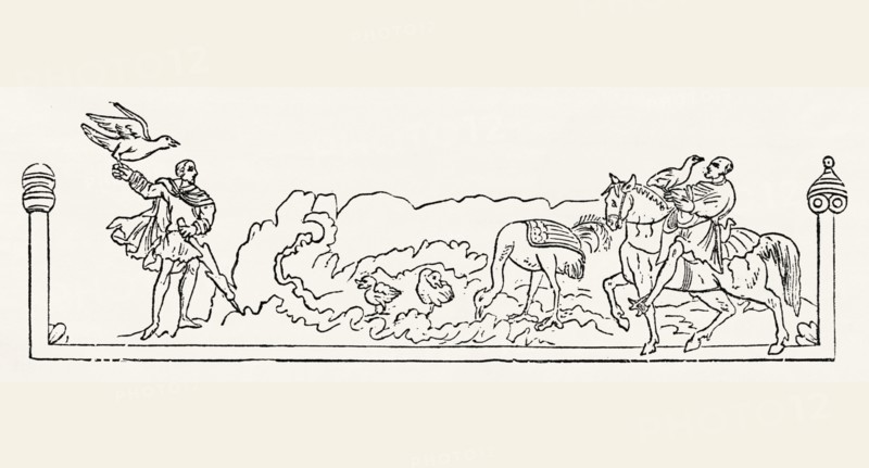 Anglo-Saxon Calendar, October, pre-Norman Conquest of 1066, Illustration from John Cassell's Illustrated History of England, Vol. I from the earliest period to the reign of Edward the Fourth, Cassell, Petter and Galpin, 1857