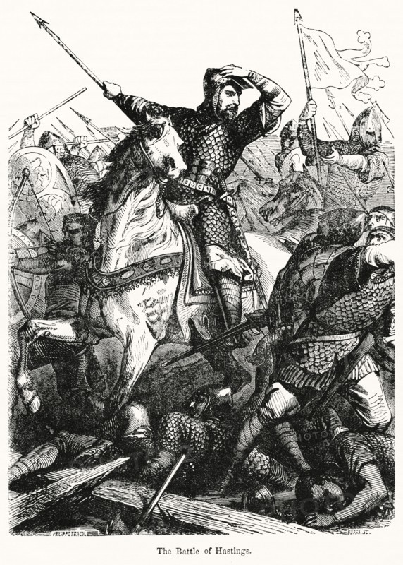 The Battle of Hastings, Illustration from John Cassell's Illustrated History of England, Vol. I from the earliest period to the reign of Edward the Fourth, Cassell, Petter and Galpin, 1857