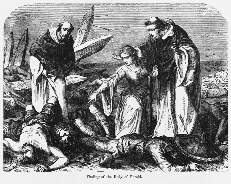 Finding the Body of Harold, Illustration from John Cassell's Illustrated History of England, Vol. I from the earliest period to the reign of Edward the Fourth, Cassell, Petter and Galpin, 1857