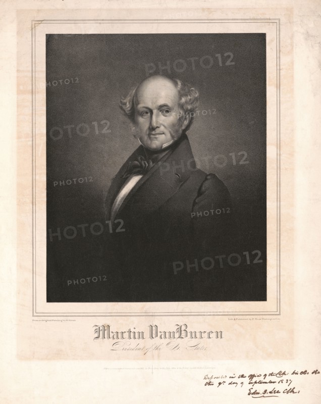 Martin Van Buren, President of the United States, Lithograph by Philip Haas from an Original Painting by H. Inman, 1837