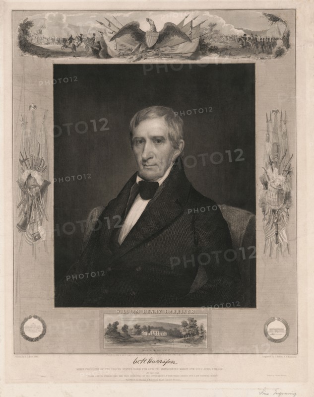 William Henry Harrison, North Bend, Ohio, Engraved by O. Pelton & D. Kimberly from an 1840 Painting by A.G. Hoit, Charles A. Wakefield Publ., 1841