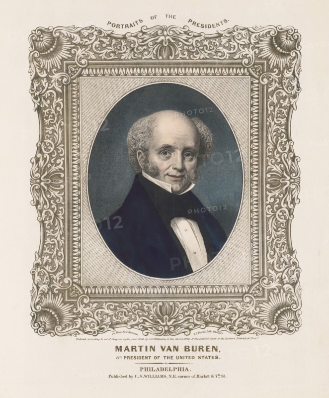 Martin Van Buren, Eighth President of the United States, from Life on Stone by A. Newsam, Lithograph by A. Duval, Published by C.S. Williams, Philadelphia, 1846